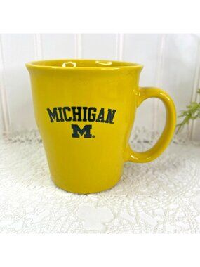 University Of Michigan Wolverines 12oz Yellow Ceramic Coffee Mug RFSJ Inc Sports